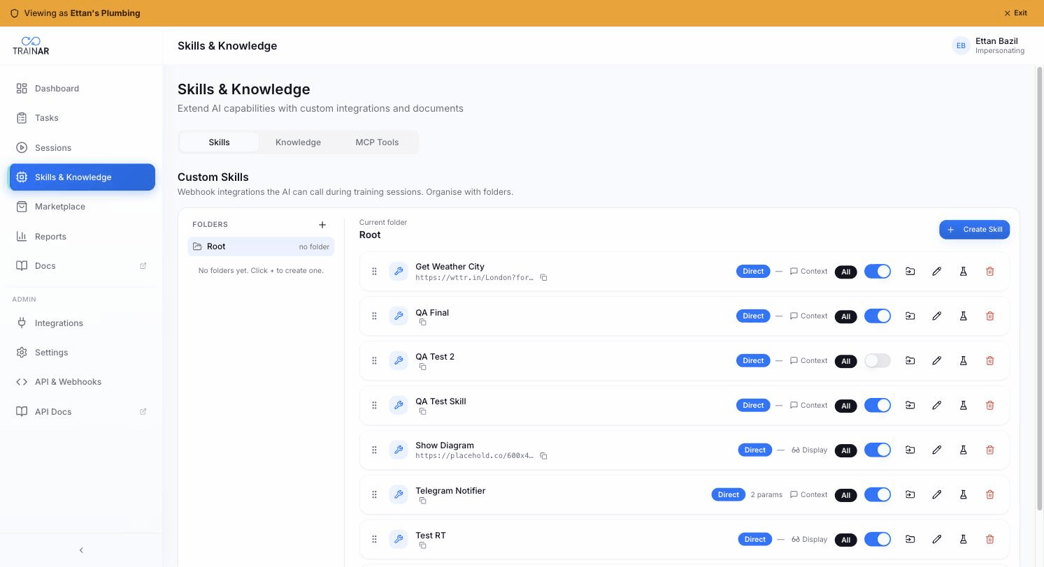 Knowledge tab — folder + collections explorer