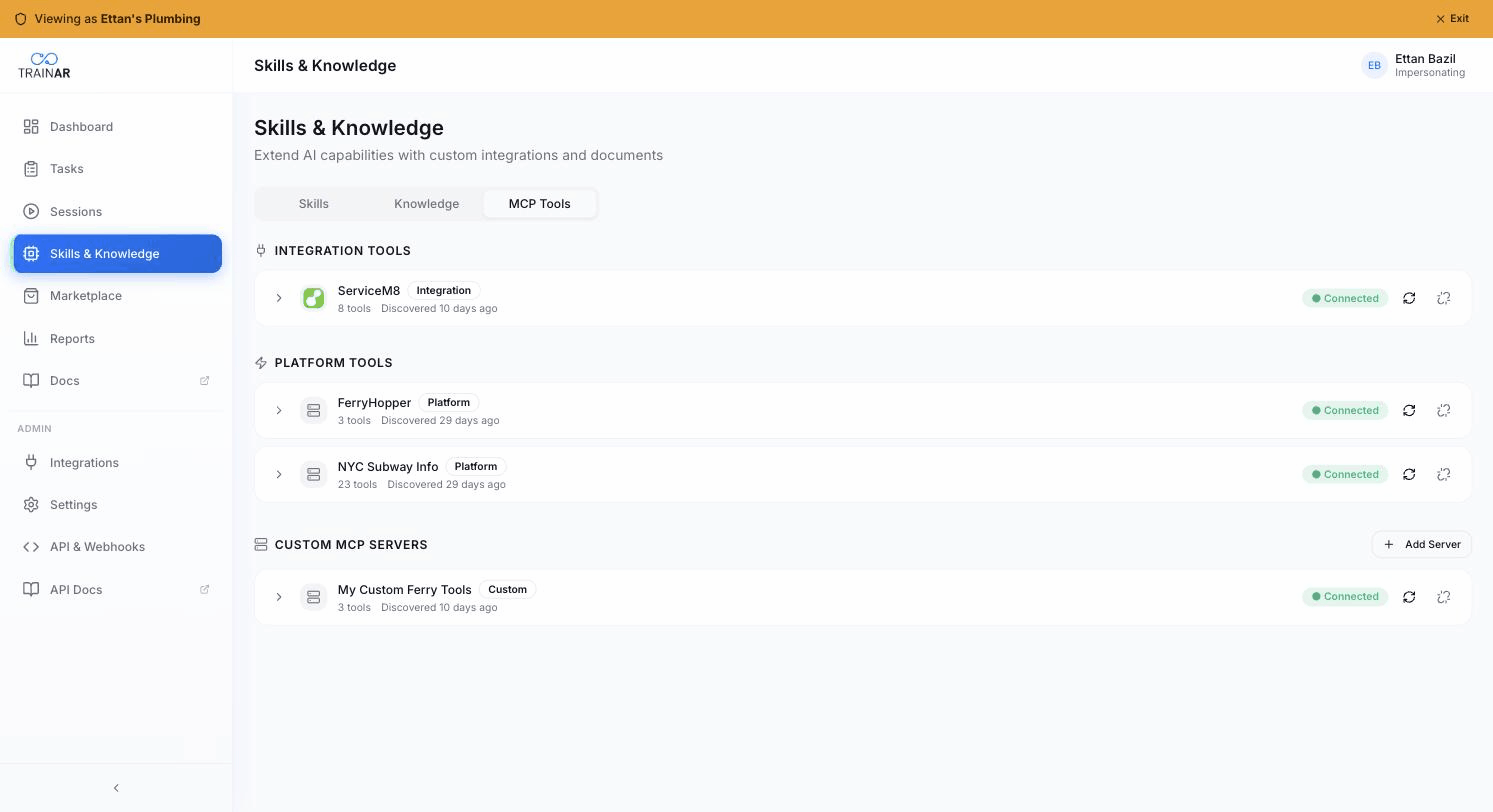 MCP Tools tab